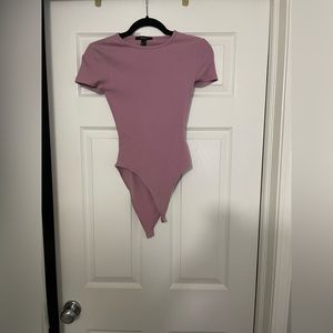 Purple open back bodysuit